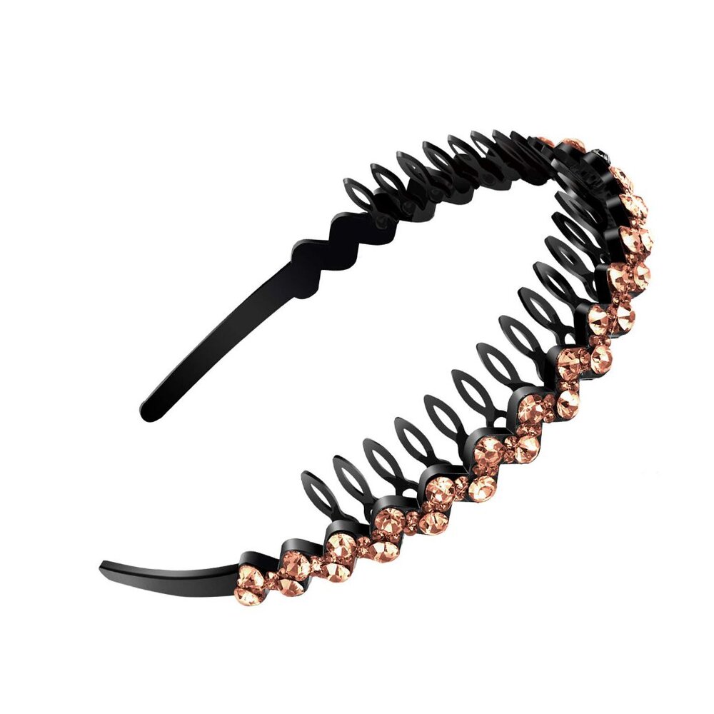 Teeth Comb Headbands - 4 Pcs Wave Rhinestone Crystal Hair Hoop for Women & Teens - Picture 5 of 7